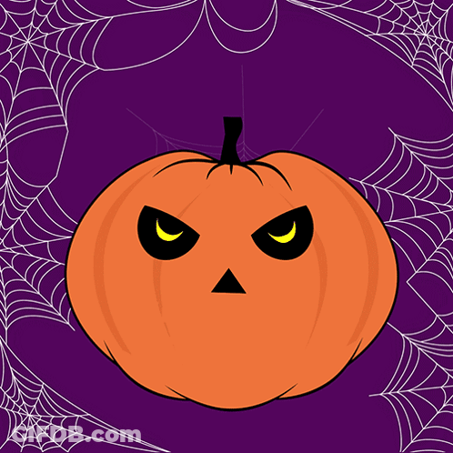 Purple Background Spider Webs Happy Halloween GIF