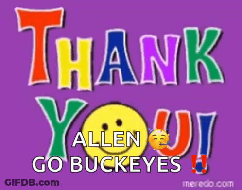 Purple Background Thank You Allen Go Buckeyes GIF
