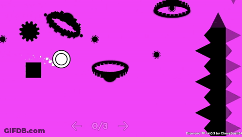 Purple Background Video Game With Black Arrows GIF