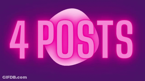 Purple Background With 4 Posts In Pink Letters GIF