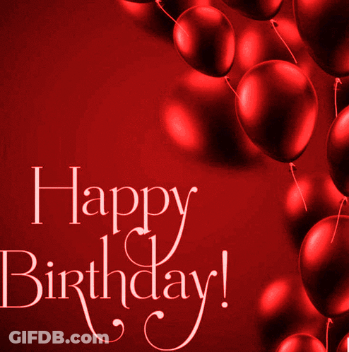 Purple Background With Balloons Happy Birthday GIF
