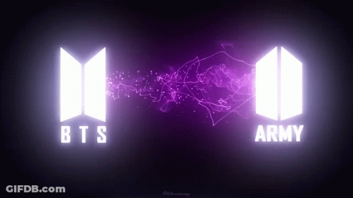 Purple Background With BTS And ARMY GIF