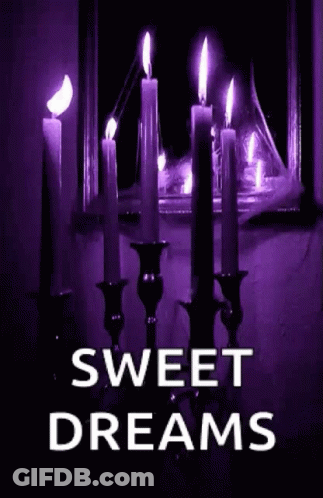Purple Background With Candles Sweet Dreams GIF