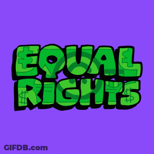 Purple Background With Equal Rights In Green GIF