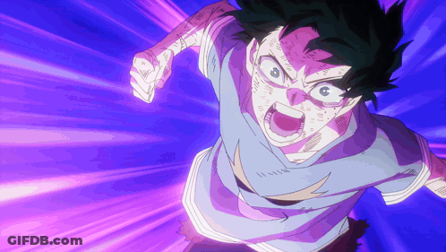 Purple Background With Face And Lightning Bolt GIF