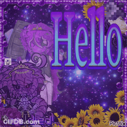 Purple Background With Hello GIF