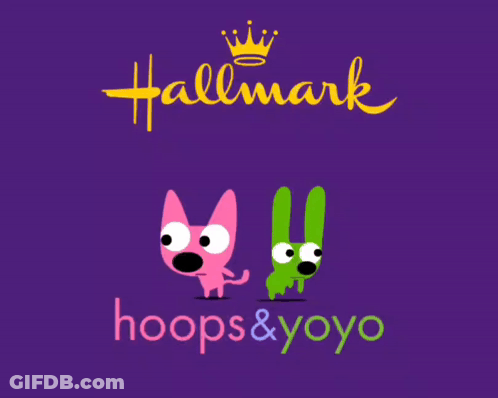 Purple Background With Hoops & Yoyo And Hallmark GIF