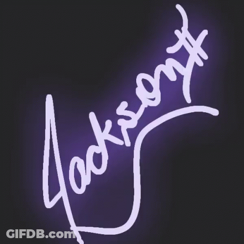 Purple Background With Jackson Written In White GIF