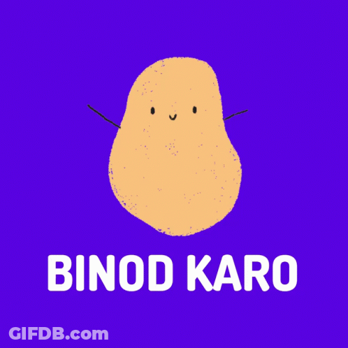 Purple Background With Potato And Binod Karo GIF
