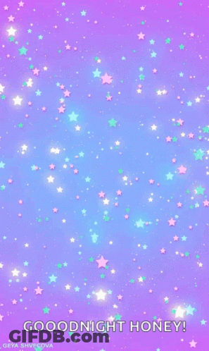 Purple Background With Stars Saying Goodnight Honey GIF