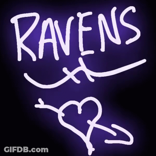 Purple Background With Word Ravens GIF