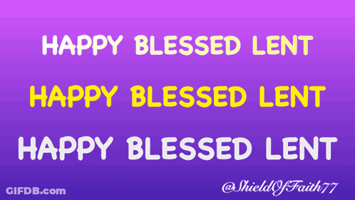 Purple Background With Yellow Happy Blessed Lent GIF