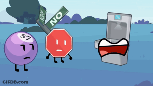 Purple Ball Number 57 Next To Stop Sign And Heart GIF