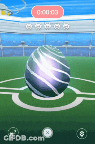 Purple Ball On Soccer Field With Timer 0:01:03 GIF