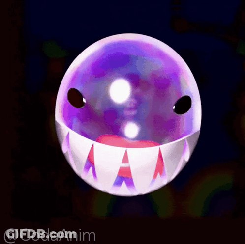 Purple Ball With White Mouth And Red A GIF