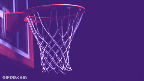 Purple Basketball Hoop Saying Swish GIF