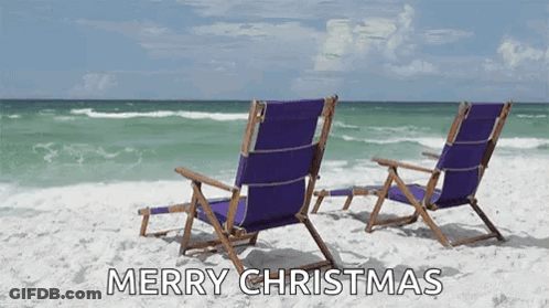 Purple Beach Chairs Merry Christmas GIF