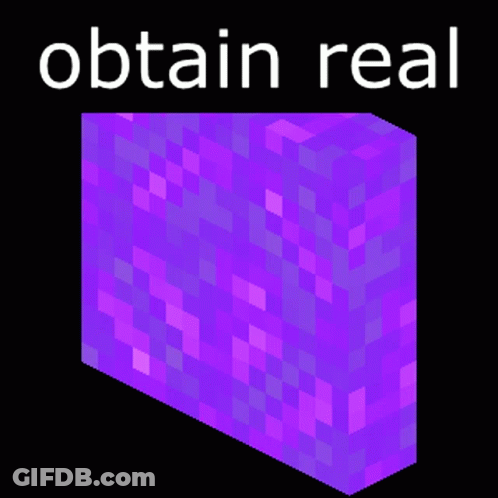 Purple Block Saying Obtain Real GIF