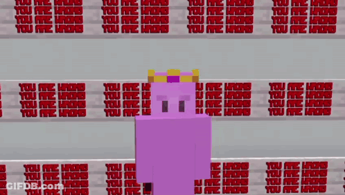 Purple Block With Crown Saying You Are Wrong GIF