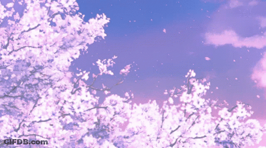 Purple Blossom Tree Anime GIF