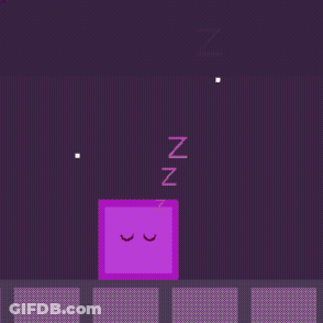 Purple Box With Sleeping Face And Letter N GIF