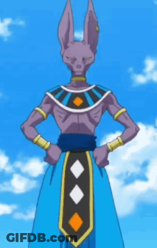 Purple Bunny Giving Peace Sign In Blue Sky GIF