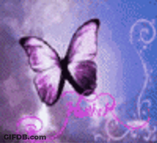 Purple Butterfly Angel Animation GIF