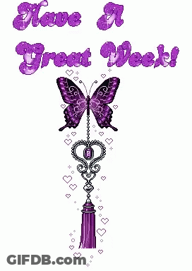 Purple Butterfly On Tassel Have A Great Week GIF
