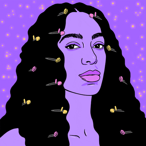 Purple Butterfly Woman Digital Art GIF