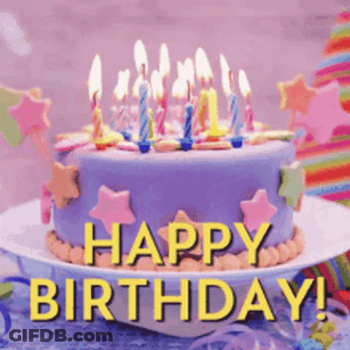 Purple Cake Happy Birthday GIF