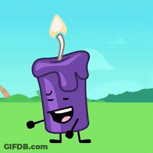 Purple Candle With Lit Flame GIF