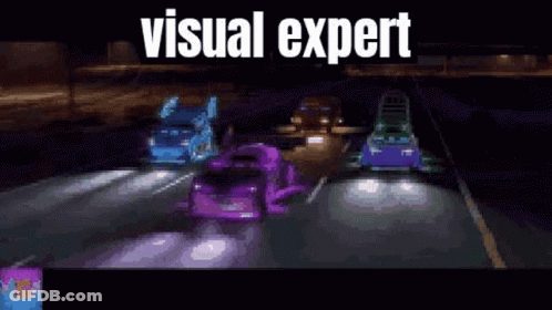 Purple Car Driving Down Highway Visual Expert GIF