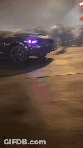 Purple Car With Purple Headlight GIF