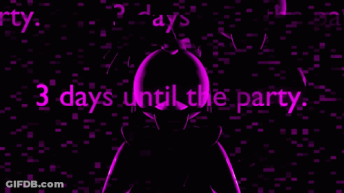 Purple Cartoon Character 3 Days Until Party GIF