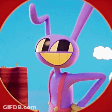 Purple Cartoon Character Big Smile GIF