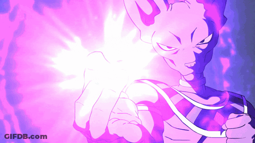 Purple Cartoon Character Holding Purple Light GIF