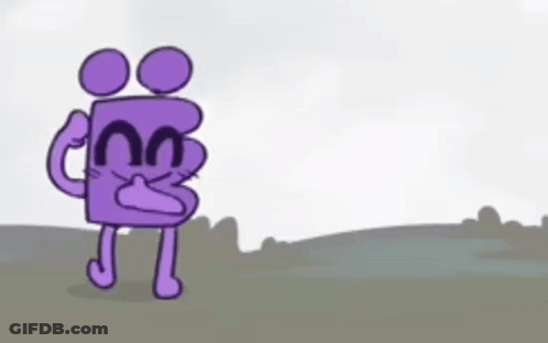 Purple Cartoon Character In Field GIF
