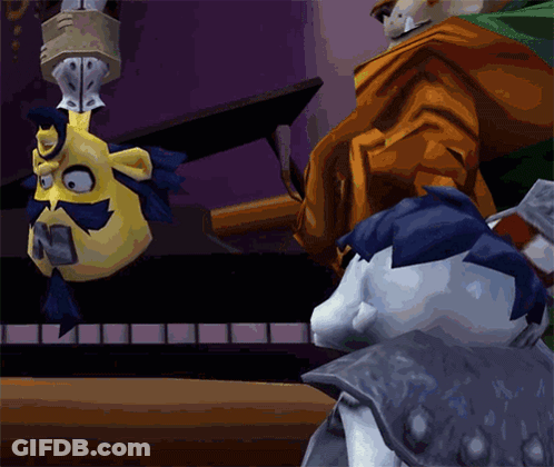 Purple Cartoon Character Running GIF