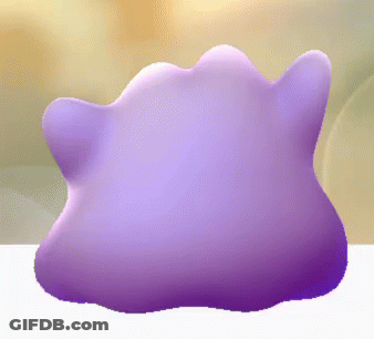 Purple Cartoon Character Sitting On Table GIF