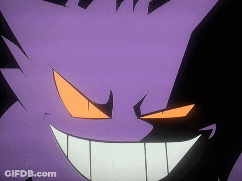 Purple Cartoon Character With Orange Eyes GIF