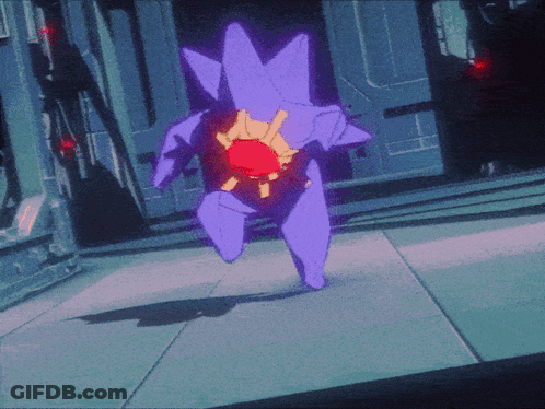 Purple Cartoon Character With Red Center GIF
