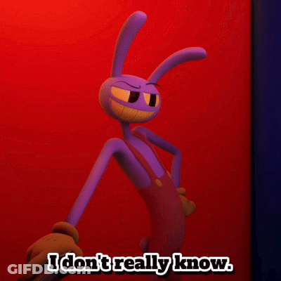 Purple Cartoon Rabbit Says I Don't Really Know GIF
