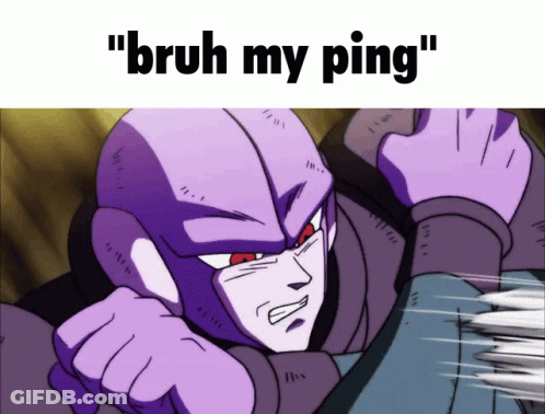 Purple Cartoon Saying Bruh My Ping GIF