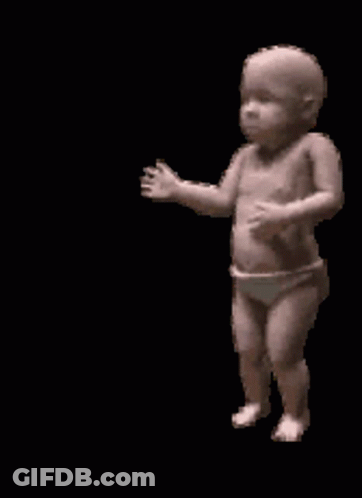 Purple Cartoon Says I Am Hungry GIF