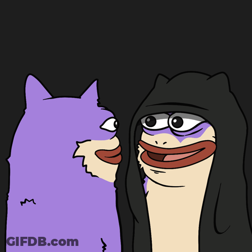 Purple Cat And Black Cat Saying Do It GIF