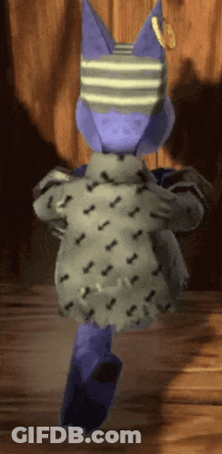 Purple Cat In Striped Hat GIF