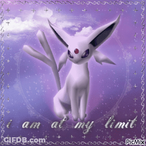 Purple Cat Saying I Am At My Limit GIF