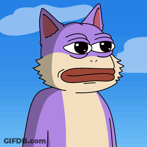 Purple Cat With Big Red Tongue GIF
