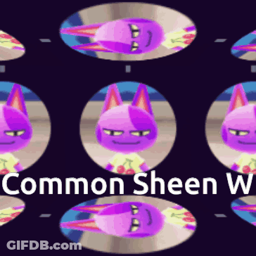 Purple Cat With Common Sheen W GIF