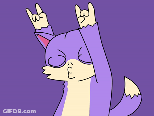 Purple Cat With Eyes Closed GIF